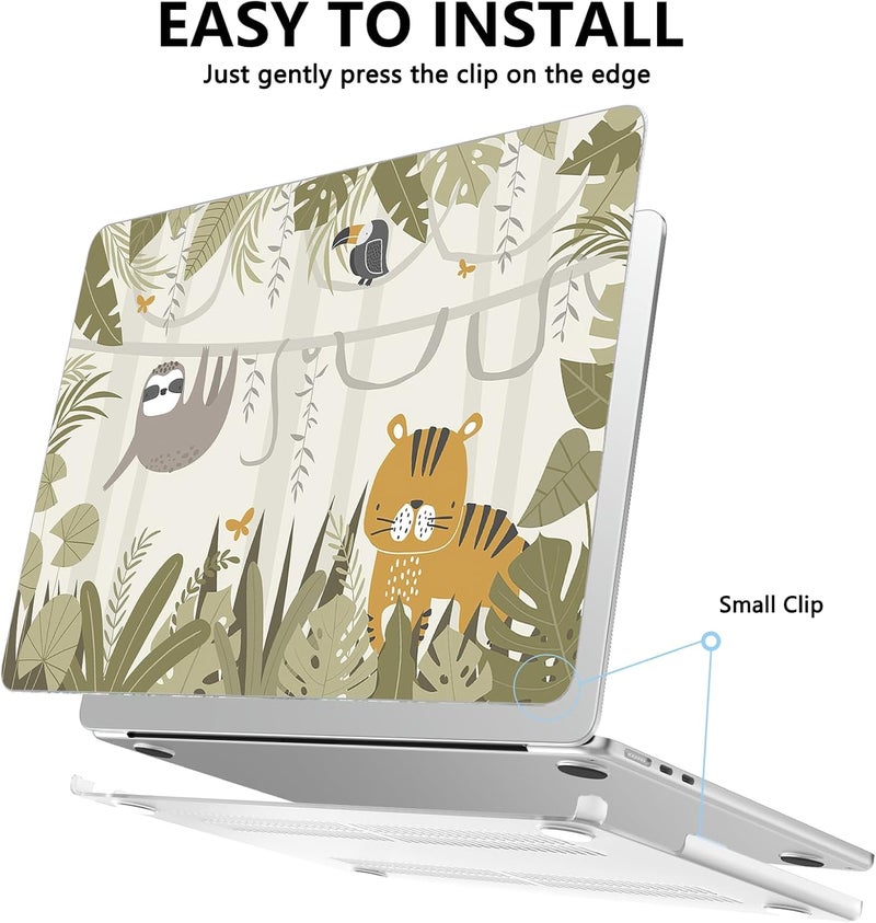 AKIT Compatible with MacBook Air 13 inch Case 2026 2025 2024-2022 M4 M3 M2 A3240 A3113 A2681, Unique Hard Shell Laptop Case+Screen Protector+Keyboard Cover for MacBook Air 13.6 inch, Tropical Forest - Image 4